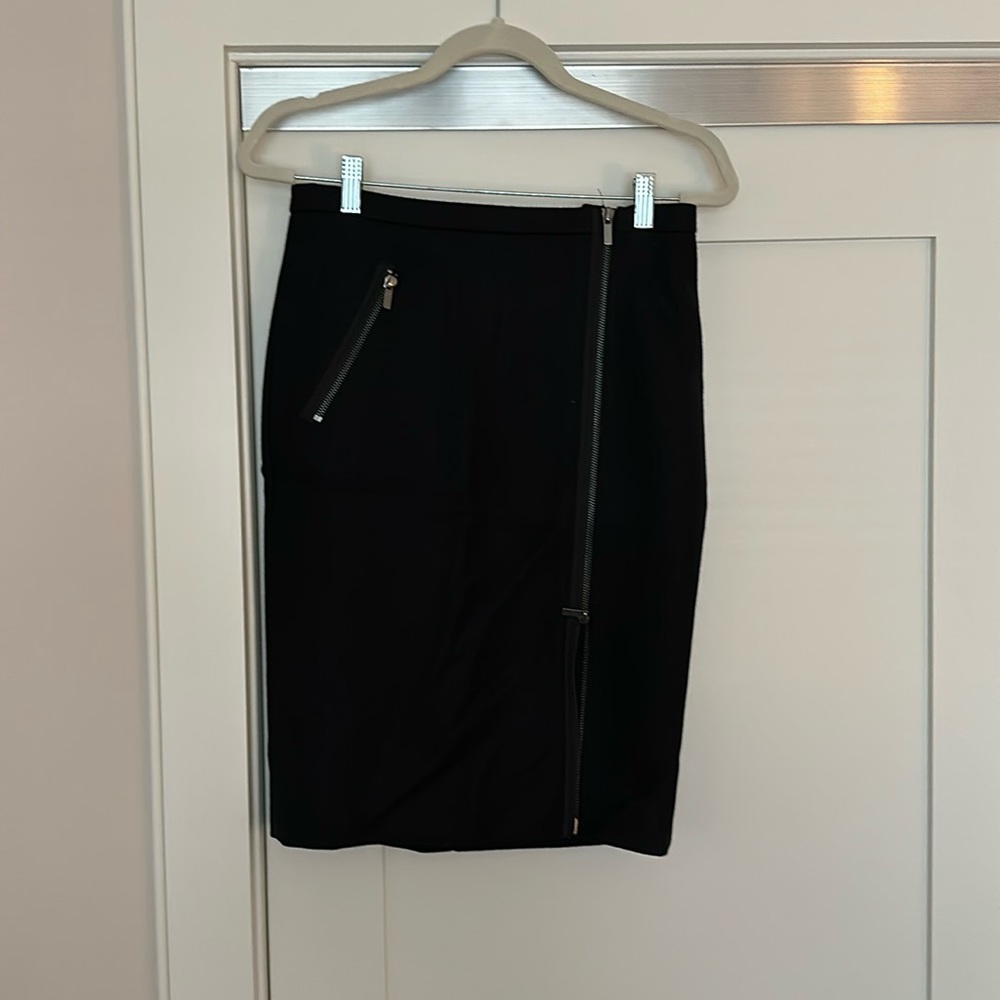 J Crew Black pencil skirt with zippers - Size 2